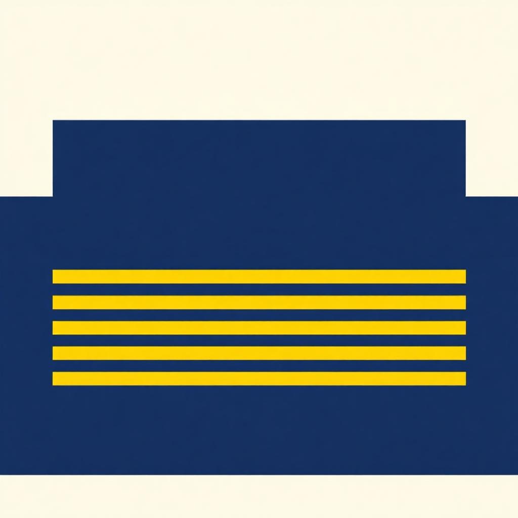 Abstract navy open panel with every line clearly marked in yellow, nothing hidden