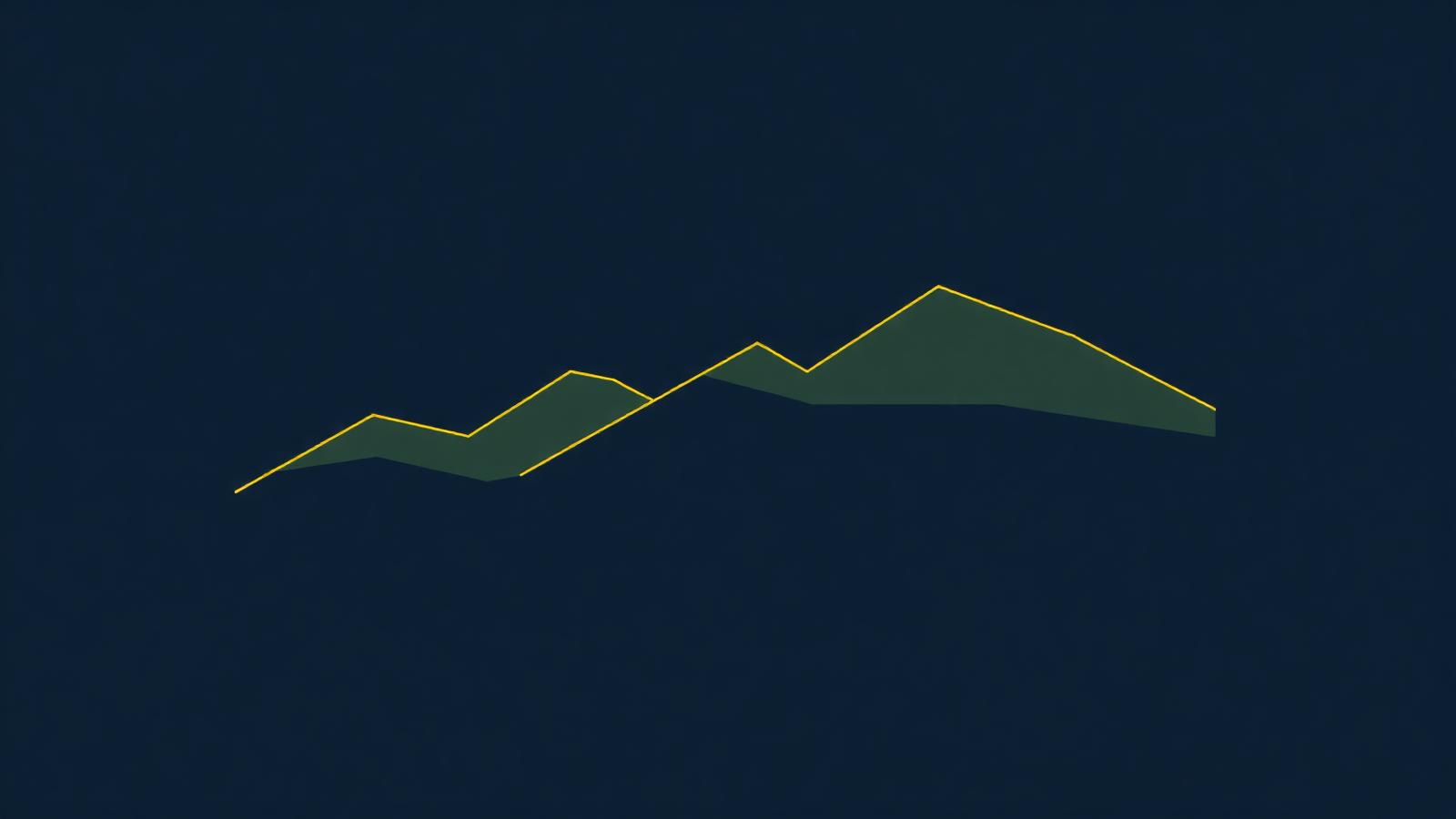 Abstract navy chart with a yellow descending line flattening into a plateau